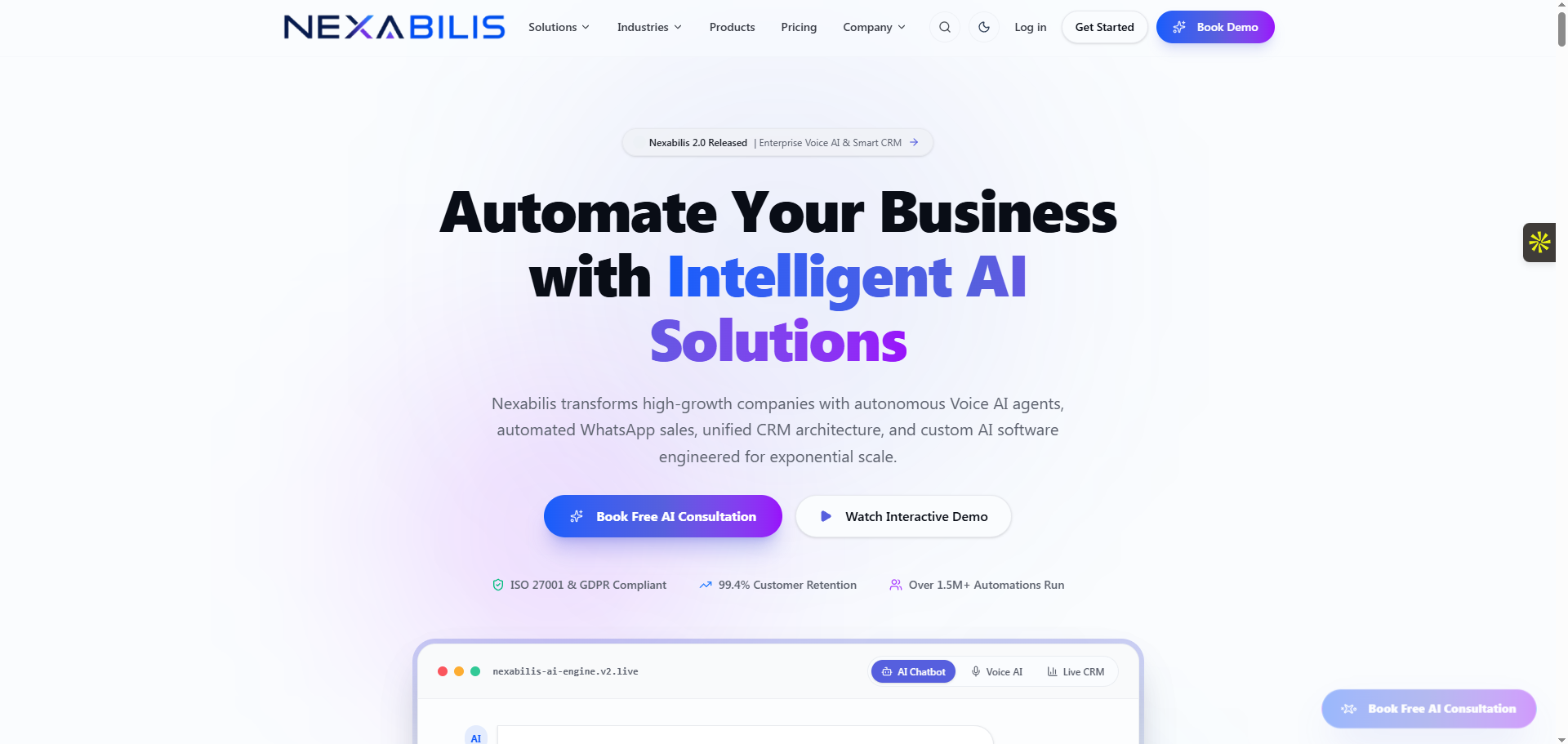 Nexabilis CRM Dashboard